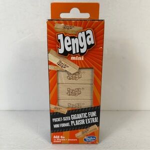 Hasbro Jenga Mini - Bright Orange and Natural Tan